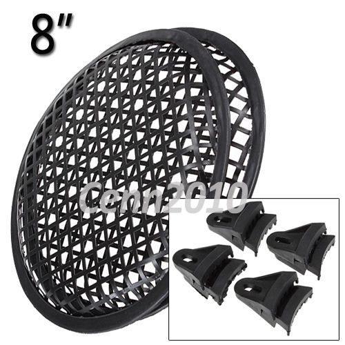 2x 8&#034; universal metal car subwoofer waffle grills speaker cover protector guard