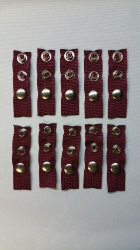 (10) 1" or 2" burgandy boat cover / canvas extension / extender snaps