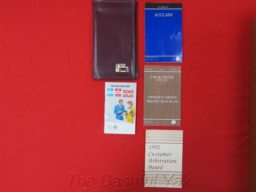 1992 plymouth acclaim owners manual with case