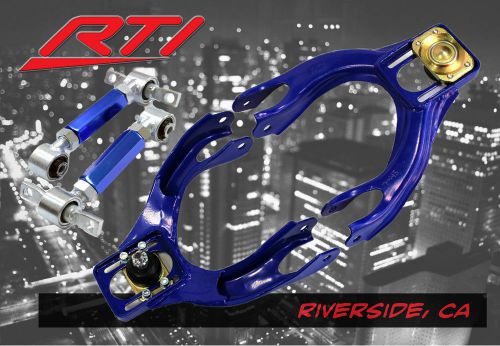 Acura integra dc front upper control arms w/camber + rear camber bar kit blue
