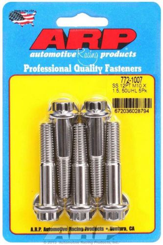 Arp universal bolt 10 mm x 1.50 thread 50 mm long stainless 5 pc p/n 772-1007