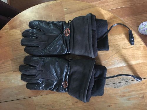 Mens harley-davidson heated leather gloves, size medium