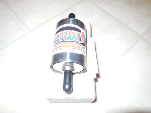 Summit racing chrome fuel filter 3/8 in. barb in / out  g1512