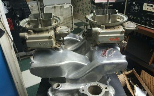 Edelbrock gaser x-c8 sb chevy crossram polished 2x list 1850 holley