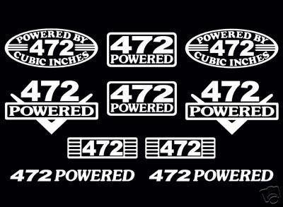 10 decal set 472 ci v8 powered engine stickers emblems vinyl decals