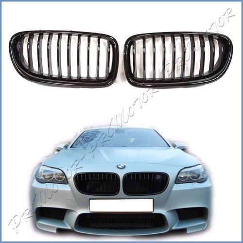 For 2011-15 f10 f11 528i 535i sedan bmw oe 10 ribs look front grille shiny black