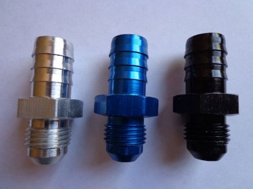 Black fitting for  fuel line 6an threads to 1/2" barb