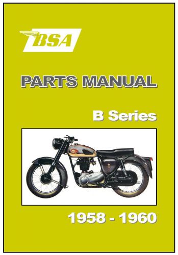 Bsa parts manual b31 and b33 1958 1959 &amp; 1960 replacement spares catalog list