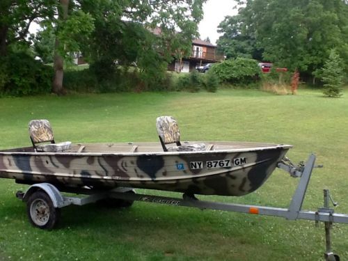 1979 sears14' aluminum vhull boat with trailer and motors