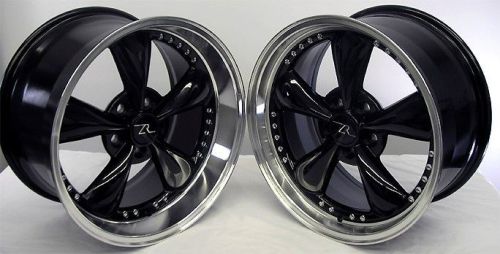 18&#034; gloss black deep dish mustang bullitt wheels 18x9 18x10 5x114.3 rims 94-04