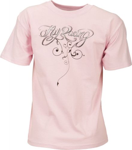 Fly racing pink youth script short sleeve dirt bike t-shirt mx atv 2015