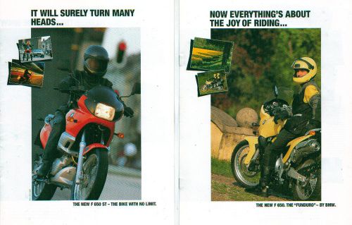 1996 - 1997 bmw f650 &amp; 650 st motorcycle huge 8 page brochure mint