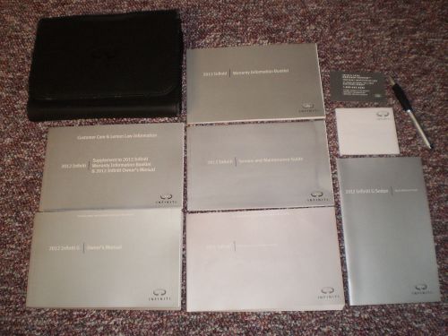 2012 infiniti g sedan complete car owners manual books nav guide case pen all