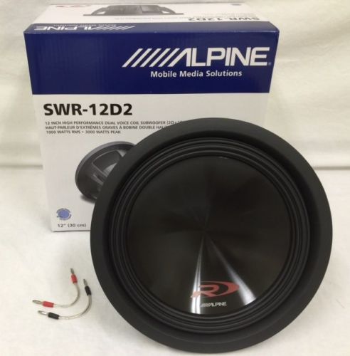 Alpine swr-12d2 sub 12&#034; dual 2-ohm type-r 3000 w pro loud subwoofer speaker new