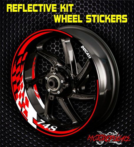 Ducati 748 rim stripe decals wheel stickers reflective wrap 17 tape motorcycle