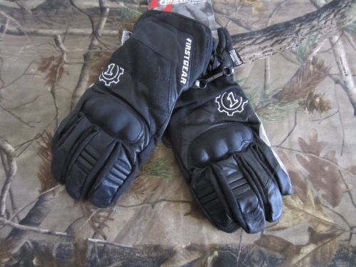 Men black navigator waterproof motorcycle street bike gloves large first gear