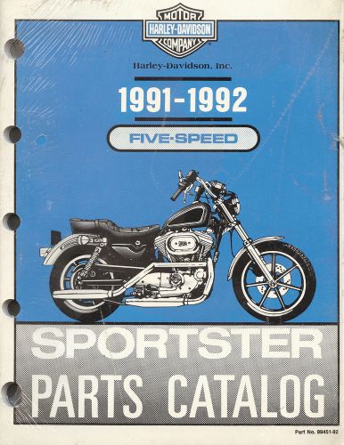 1991 &amp; 1992 harley-davidson xlh sportster parts catalog manual -xlh 883-xlh 1200