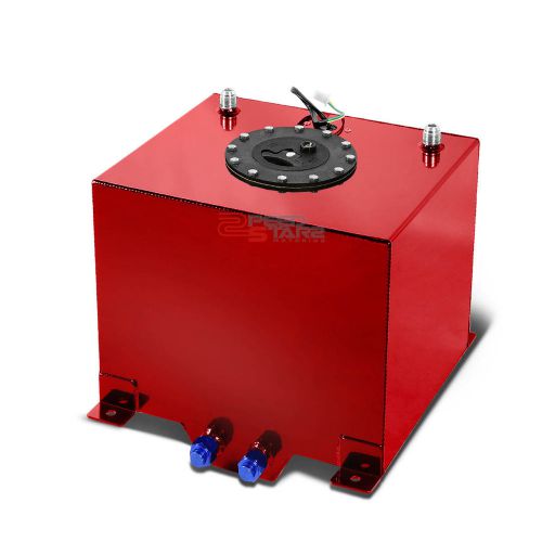 5 gallon lightweight red aluminum gas fuel cell tank+level sender 12"x12"x8"