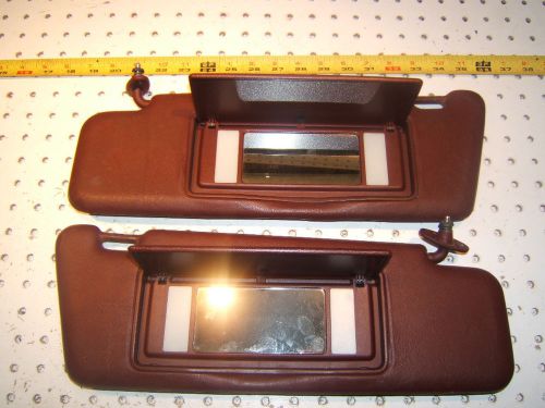 Mercedes late w201,w124 front burgandy lighted sun oem 1 set of 2 visors,type#3