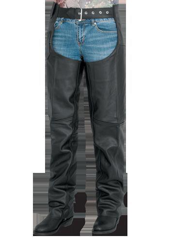 River road womens plain chaps black leather motorcycle size 14 new with tags
