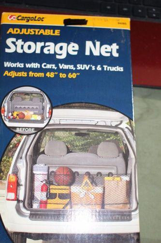 Cargoloc adjustable pickup/van/trunk cargo net with storage bag-new