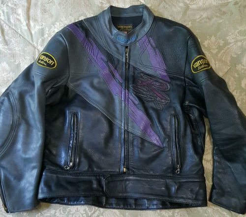 Vintage vanson leathers leather motorcycle jacket suzuki gsxr gixxer