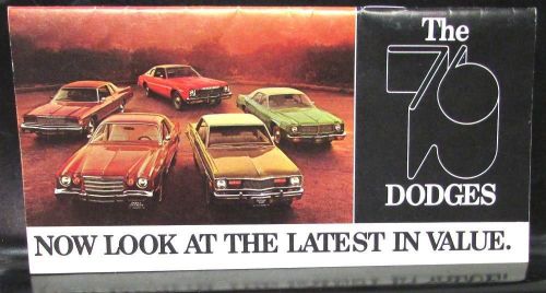 1976 dodge dealer pocket new models sales brochure charger dart aspen ramcharger