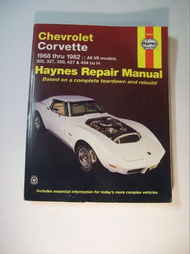 1999 chevrolet corvette haynes repair manual book 1968 thru 1982 all v8 models