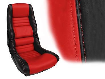1978-1982 corvette 2 tone leather seat covers on foam - black/torch red