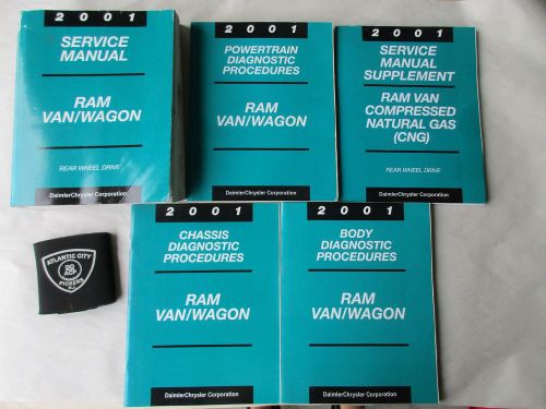 2001 dodge ram van / wagon service shop repair manual set (5 books)