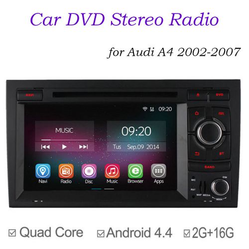 Android 4.4 quadcore car stereo audio dvd player for audi a4 2002 2003-2007 wifi