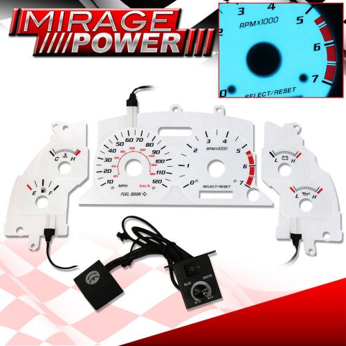 1999-04 ford mustang white face indiglo reverse glow jdm racing upgrade cluster