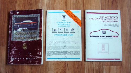 89 olds oldsmobile cutlass ciera/coupe/cruiser wagon oem owners manual book 1989