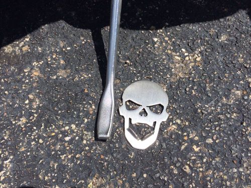 13 ga stainless steel skull kickstand pad for bike or motorcycle