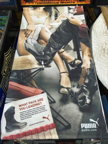Puma motorcycle boots banner advertisement 46.5&#034; x 24&#034;