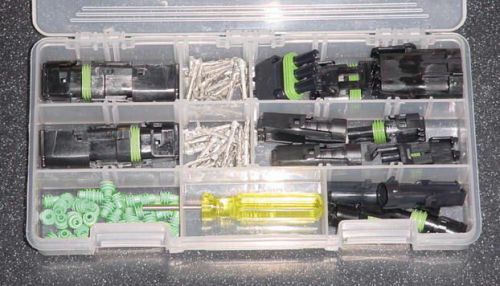 Compact 97pc delphi weather pack sealed connector wiring kit  20-18ga or 16-14ga