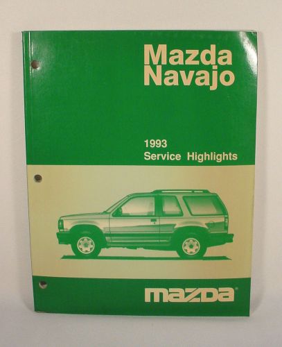 1993 mazda navajo service highlights training shop manual - original