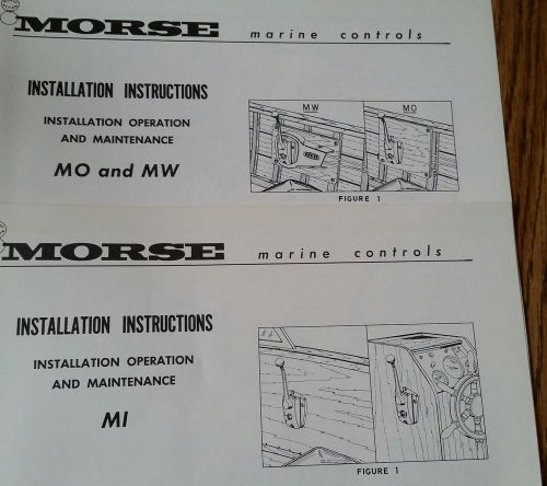 Morse mi, mo, or mw single lever control installation instructions