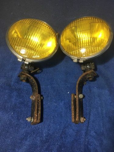 2 vintage k-d lamp co amber fog light&#039;s model no. 850 rat hot rod