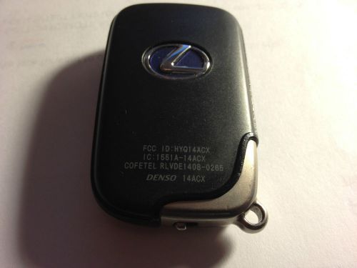 Oem 11-12 lexus ct200h 3 button smart key less entry fob blue logo fcc:hyq14acx
