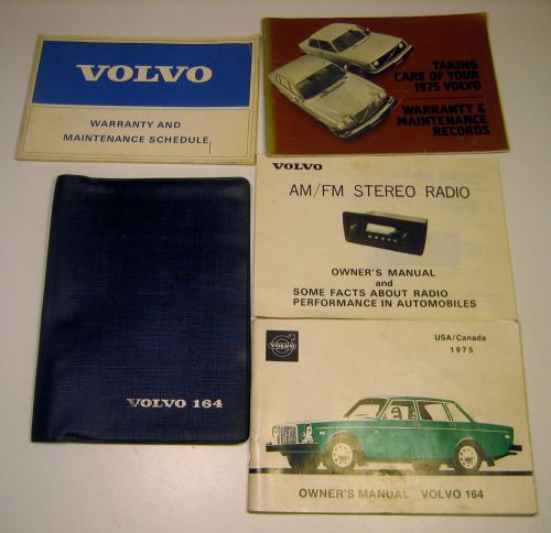 Rare vintage 1975 volvo 164 owner’s manual &amp; book set literature