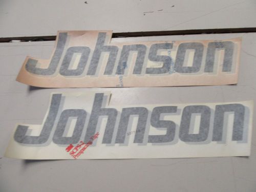 Johnson 337748 decal pair (2) black / grey / white 20 1/8&#034; x 5&#034; marine boat
