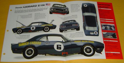 1968 chevrolet camaro z/28 penske race car 302 ci 402 hp info/specs/photo 15x9