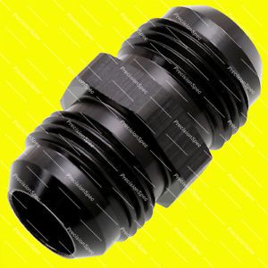 An12 to 12an jic straight male flare union fitting adapter black w/ 1yr warranty