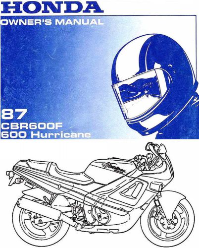1987 honda cbr600f hurricane 600 motorcycle owners manual -cbr 600 f-hurricane