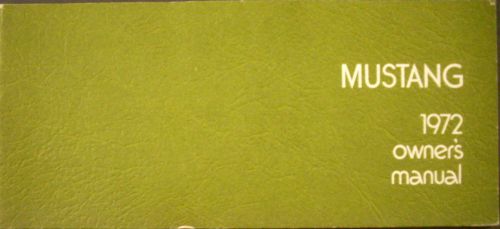 1972 ford mustang mach 1 convertible owners manual original