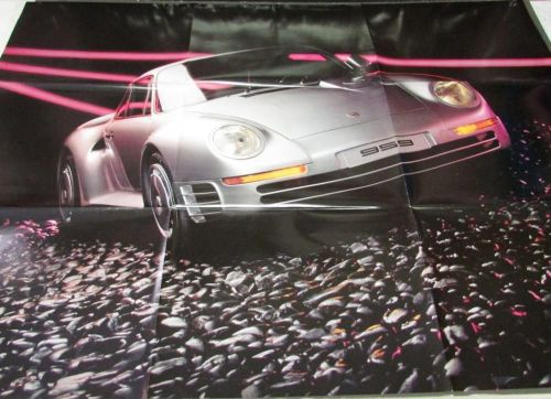 Nos 1986 porsche dealer sales brochure folder large poster 944 911 928