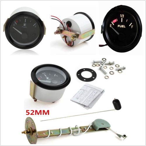 Universal car car fuel level gauge meter with fuel sensor e-1/2-f pointer 2&#034;52mm