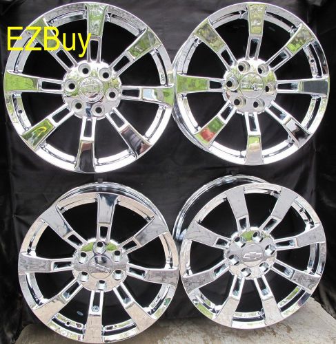 22&#034; new gmc chevrolet escalade factory style chrome wheels rims set of four 5409