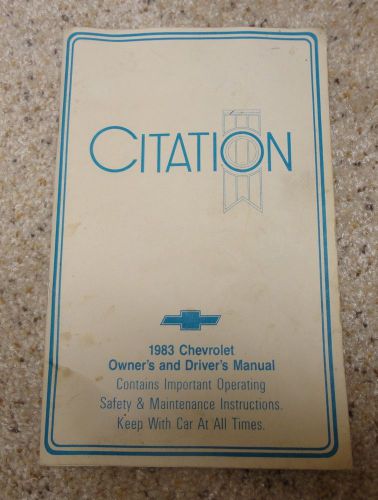 1983 chevy citation owner manual